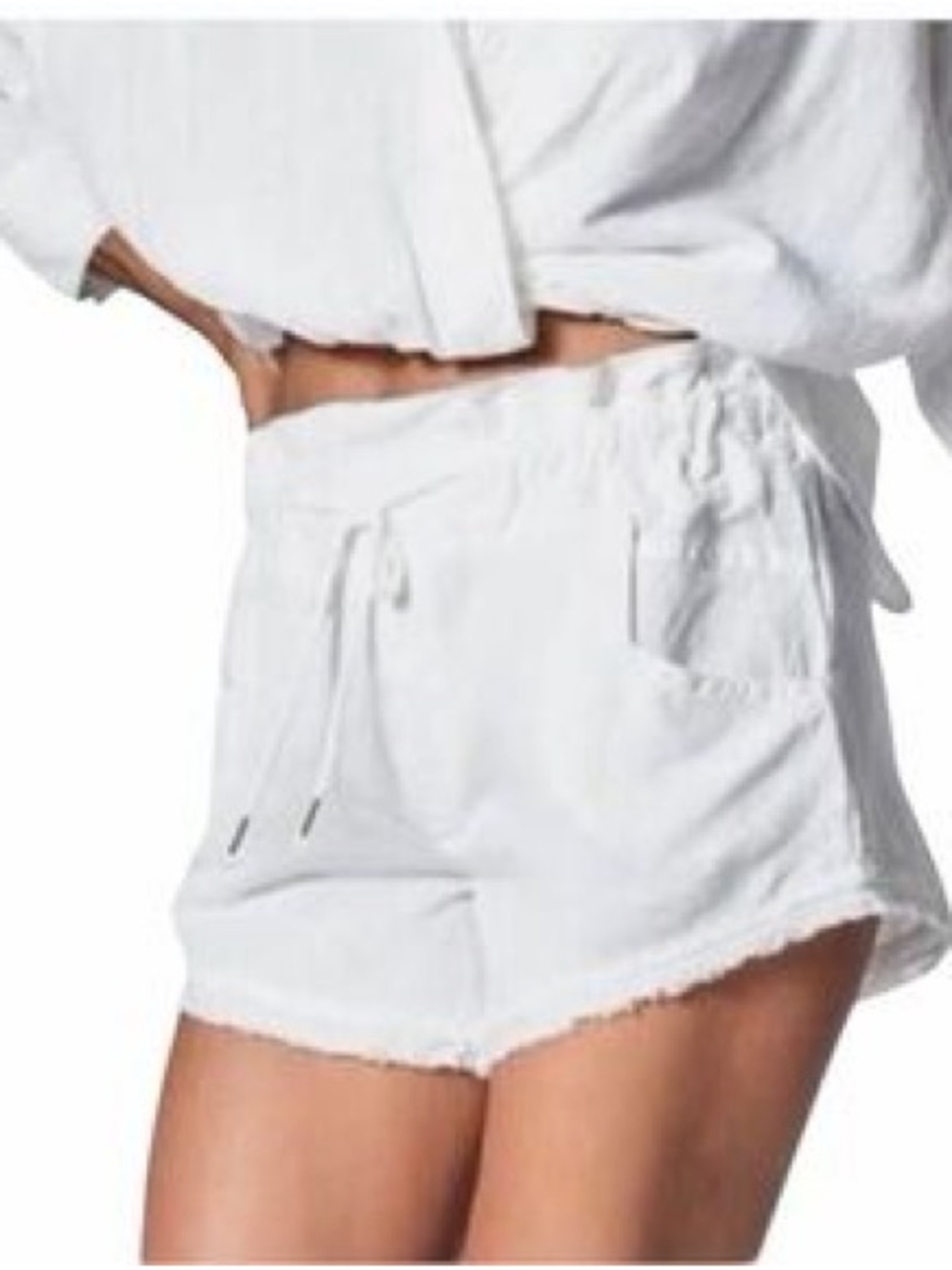 Young Fabulous & Broke White High-Waist Drawstring Shorts